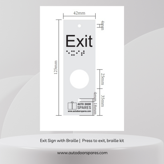 Exit Identification Sign | ADA Compliant Sign | Raised Icons | Raised Braille | Aluminum